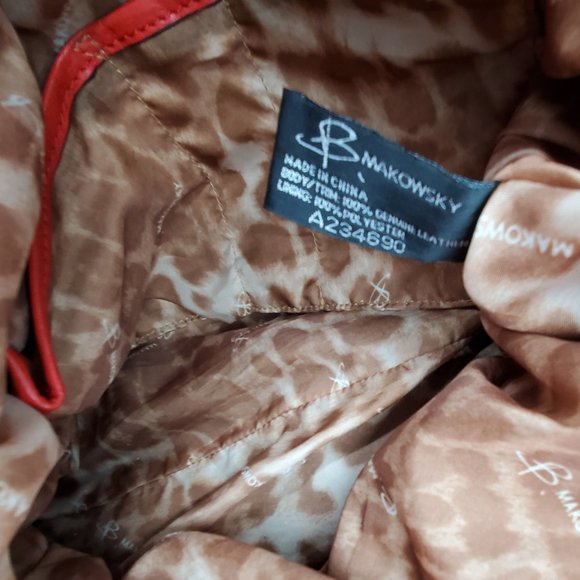 B. Makowsky Cherry Red Nantucket Satchel - Picture 10 of 15